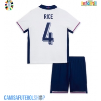 Camisa de time de futebol Inglaterra Declan Rice #4 Replicas 1º Equipamento Infantil Europeu 2024 Manga Curta (+ Calças curtas)